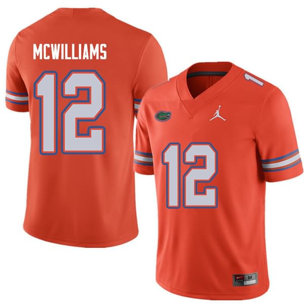 Men's NCAA Florida Gators C.J. McWilliams #12 Stitched Authentic Jordan Brand Orange College Football Jersey OPO4265HT